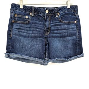 American Eagle Midrise 100% Cotton Raw Hem Denim Shorts Womens Size 10